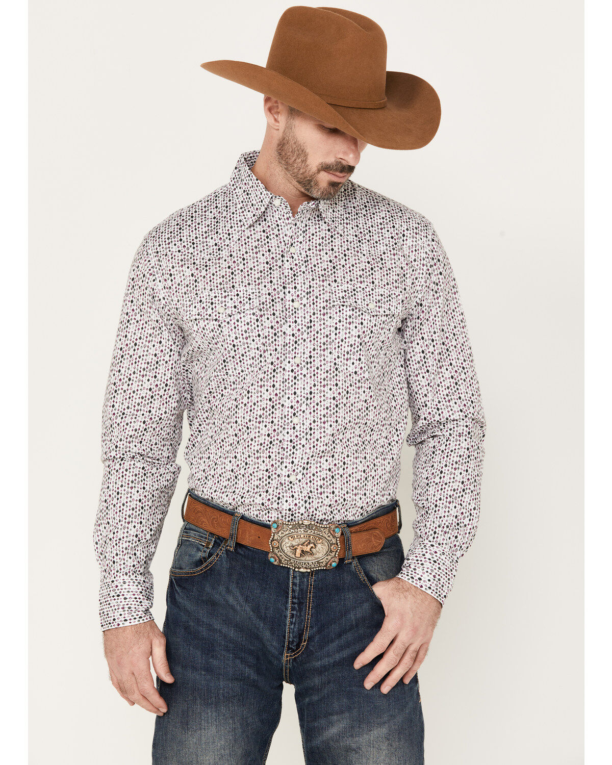 Men's Wrangler 20X Geo Print Long Sleeve Snap Western Shirt