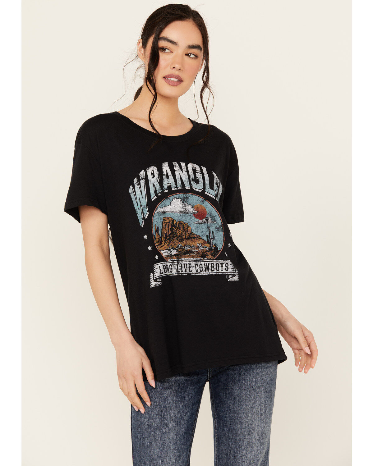 Women's Wrangler Retro Long Live Cowboys Short Sleeve Boyfriend Graphi