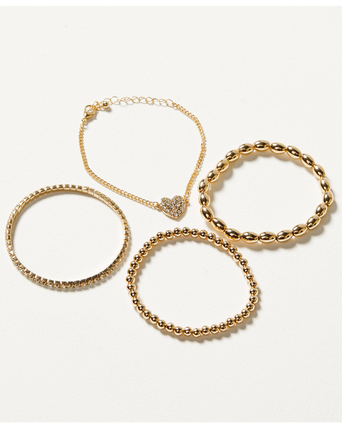 Women's Shyanne Rhinestone Beaded Stretch Bracelet Set - 4 Piece