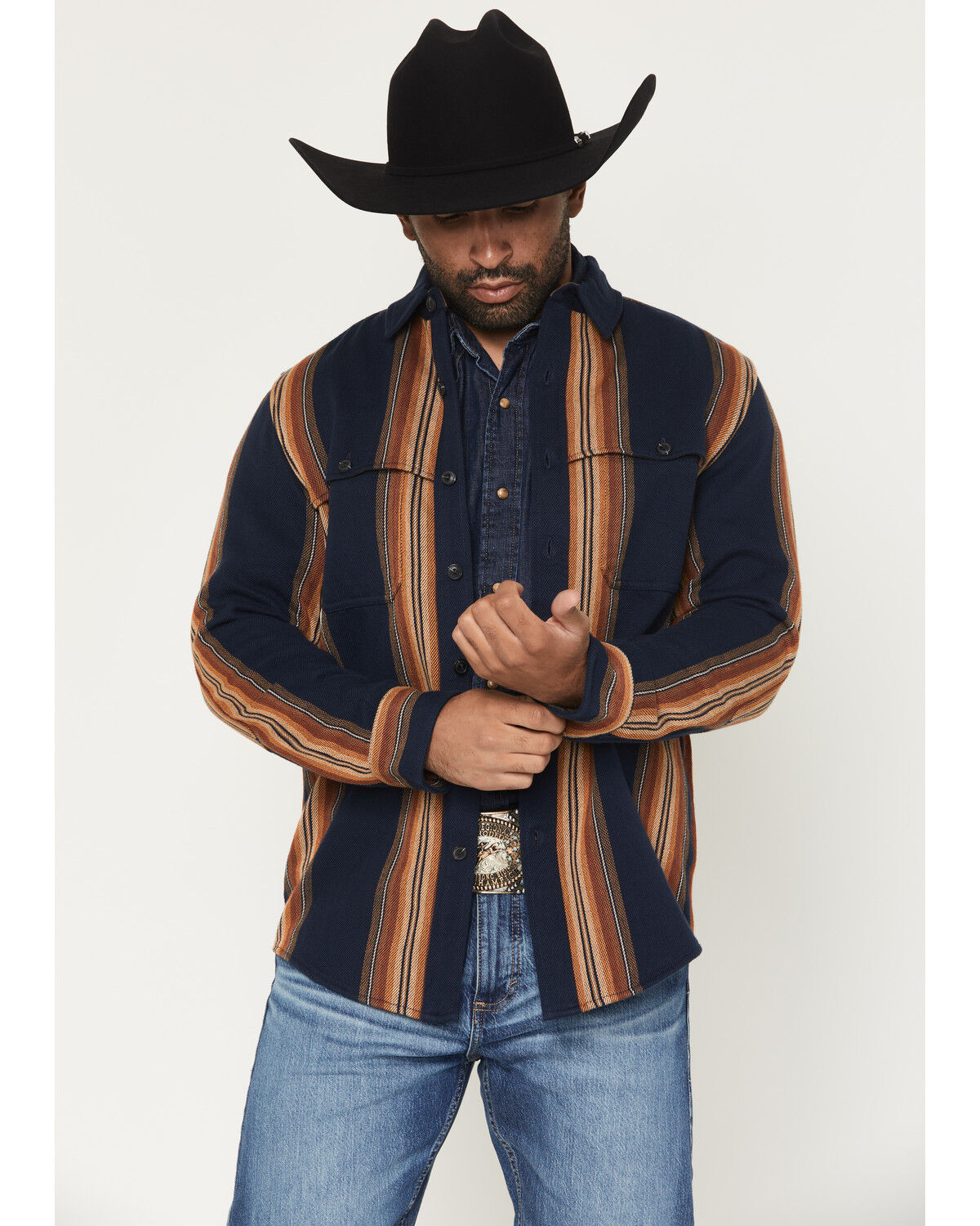 Men's Pendleton Weston Striped Long Sleeve Button-Down Flannel Shirt