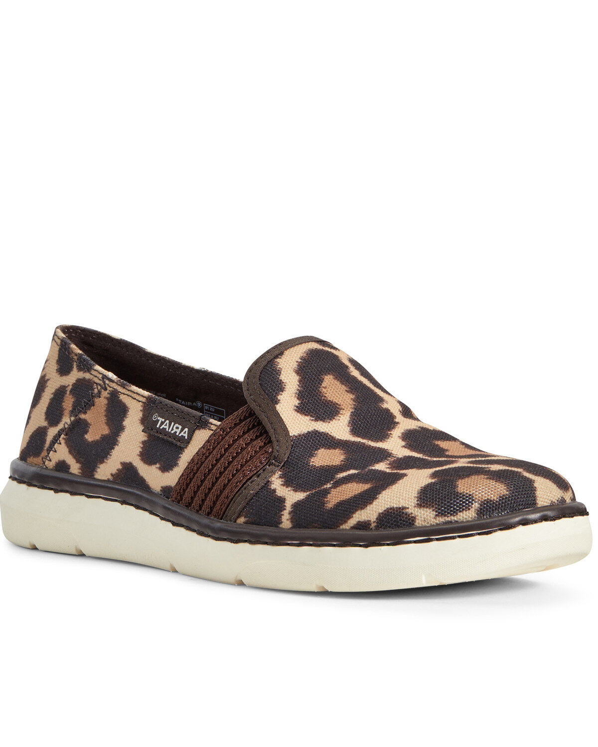 Women's Ariat Ryder Slip-On Leopard Shoes - Round Toe