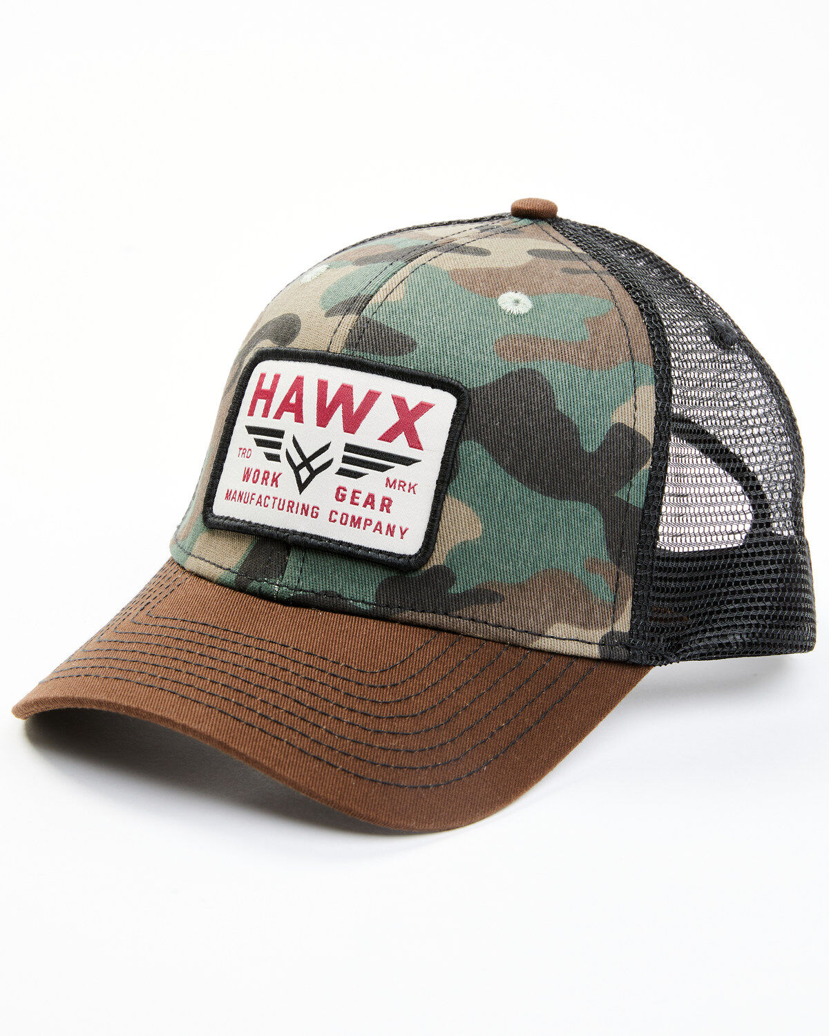 Men's Hawx Camo Print Recreation Logo Patch Ball Cap