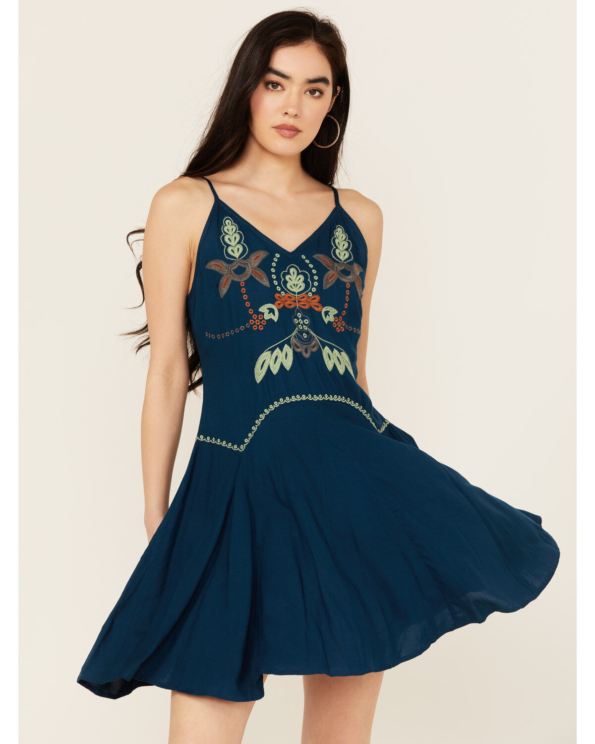 Women's Shyanne Challis Embroidered Mini Dress