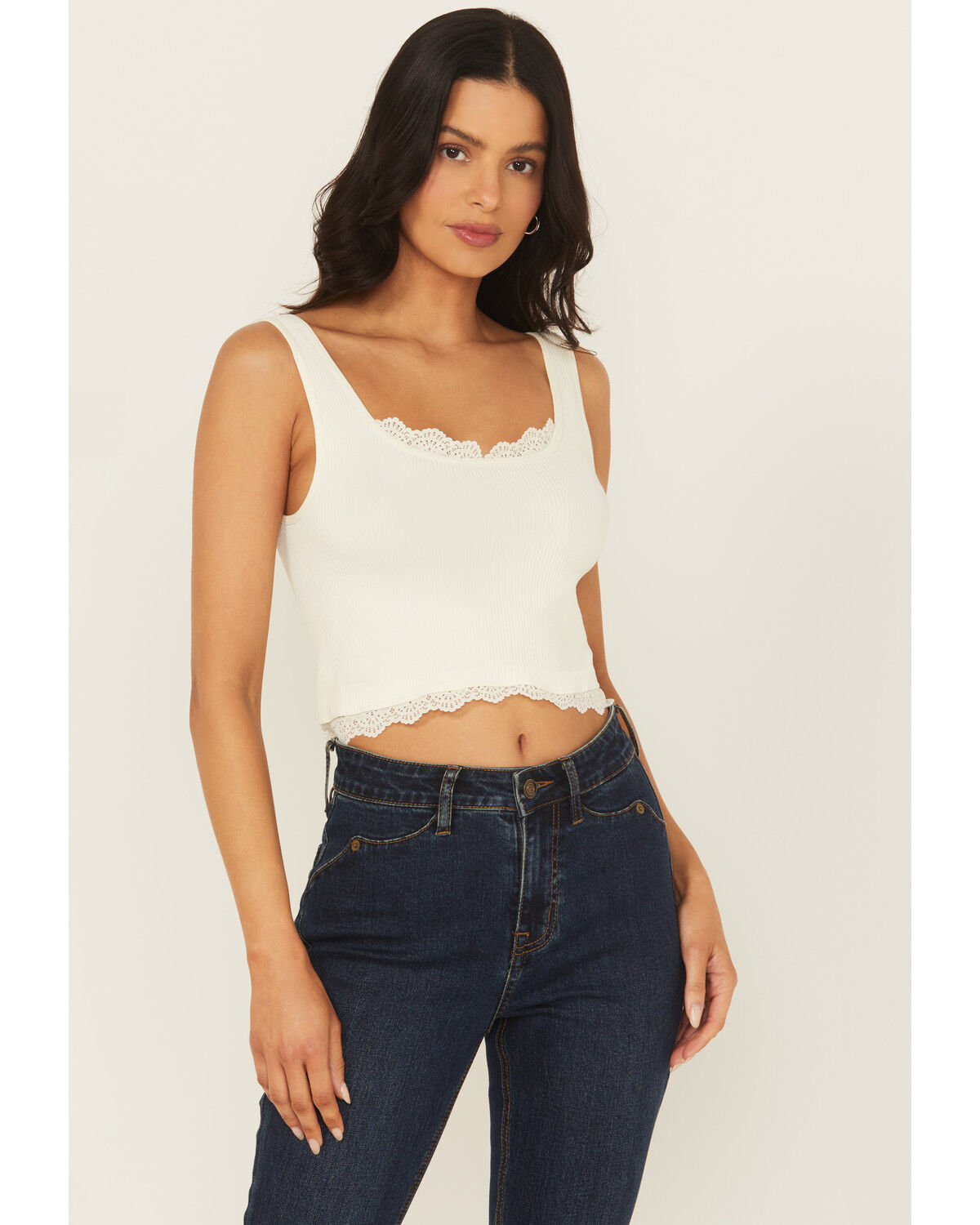 Women's Fornia Lace Trim Tank Top
