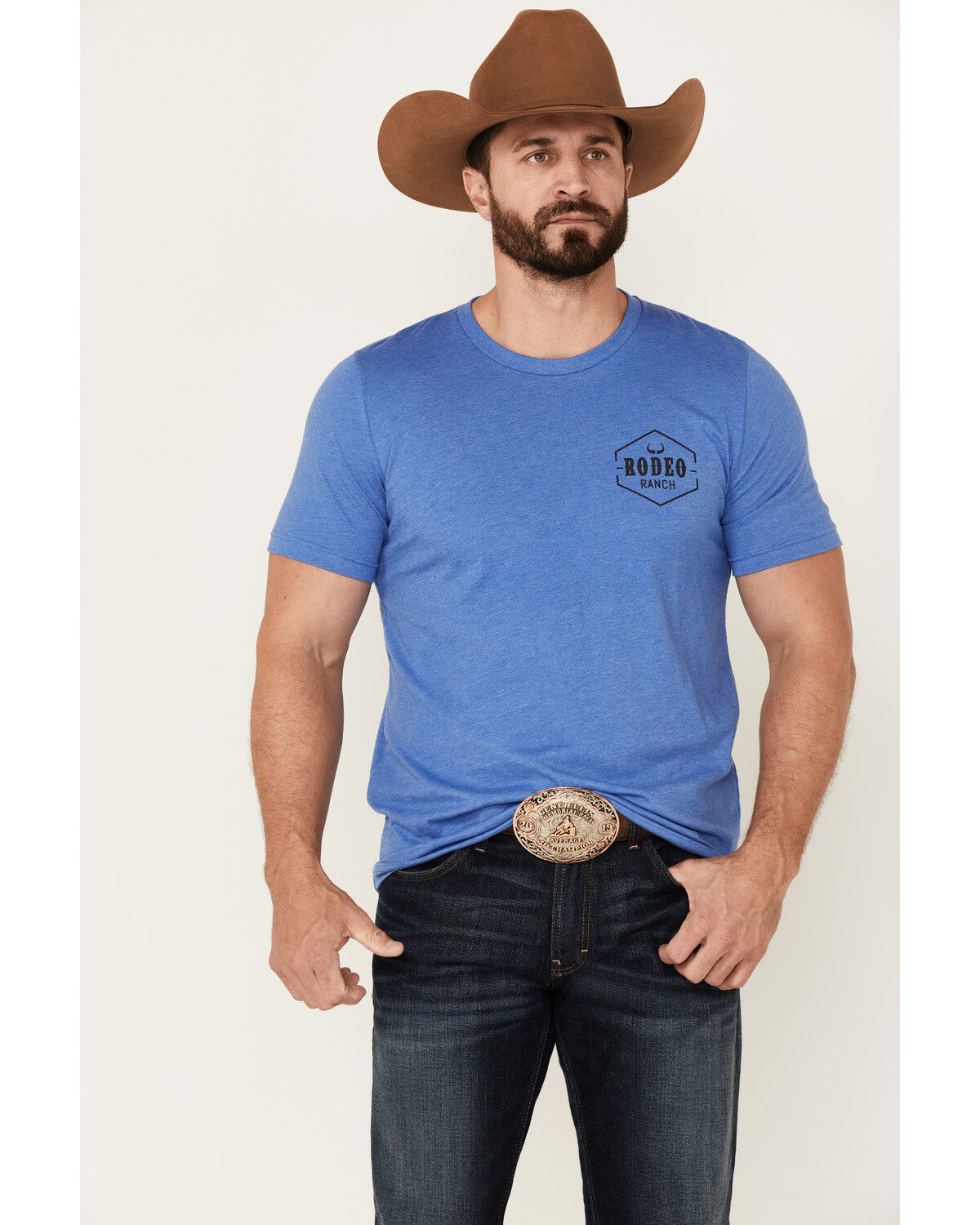 Men's Rodeo Ranch Spur Flag Graphic Short Sleeve T-Shirt