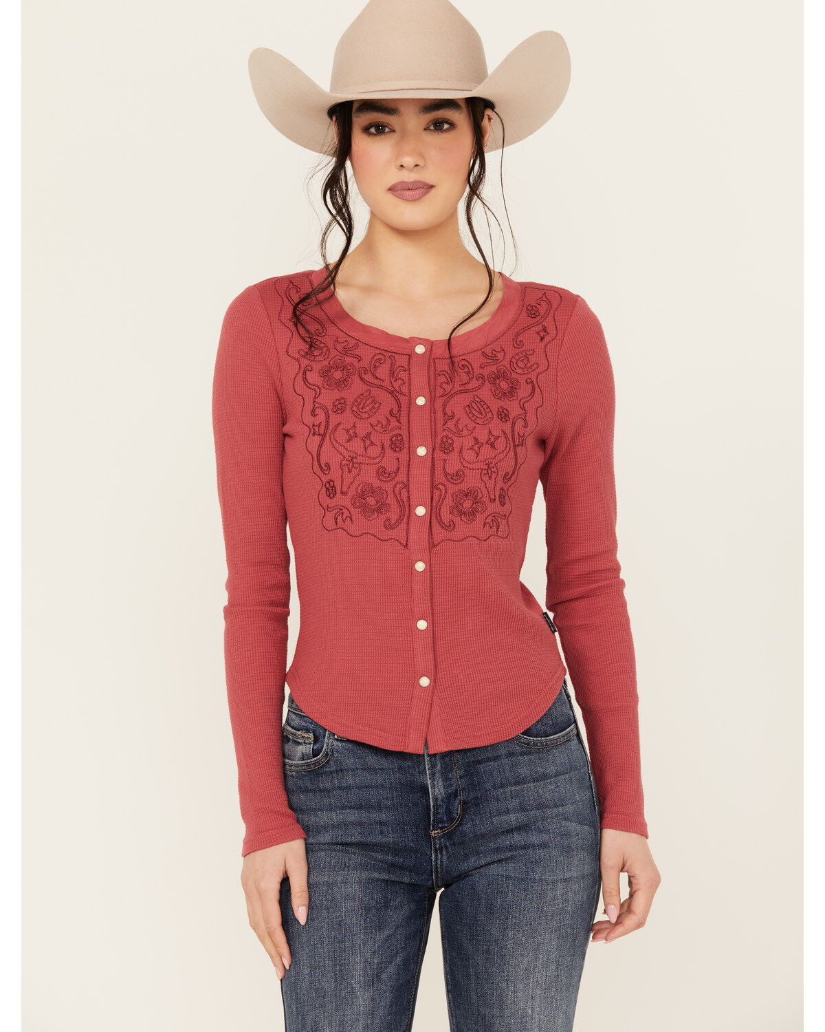 Women's Wrangler Embroidered Long Sleeve Snap Shirt