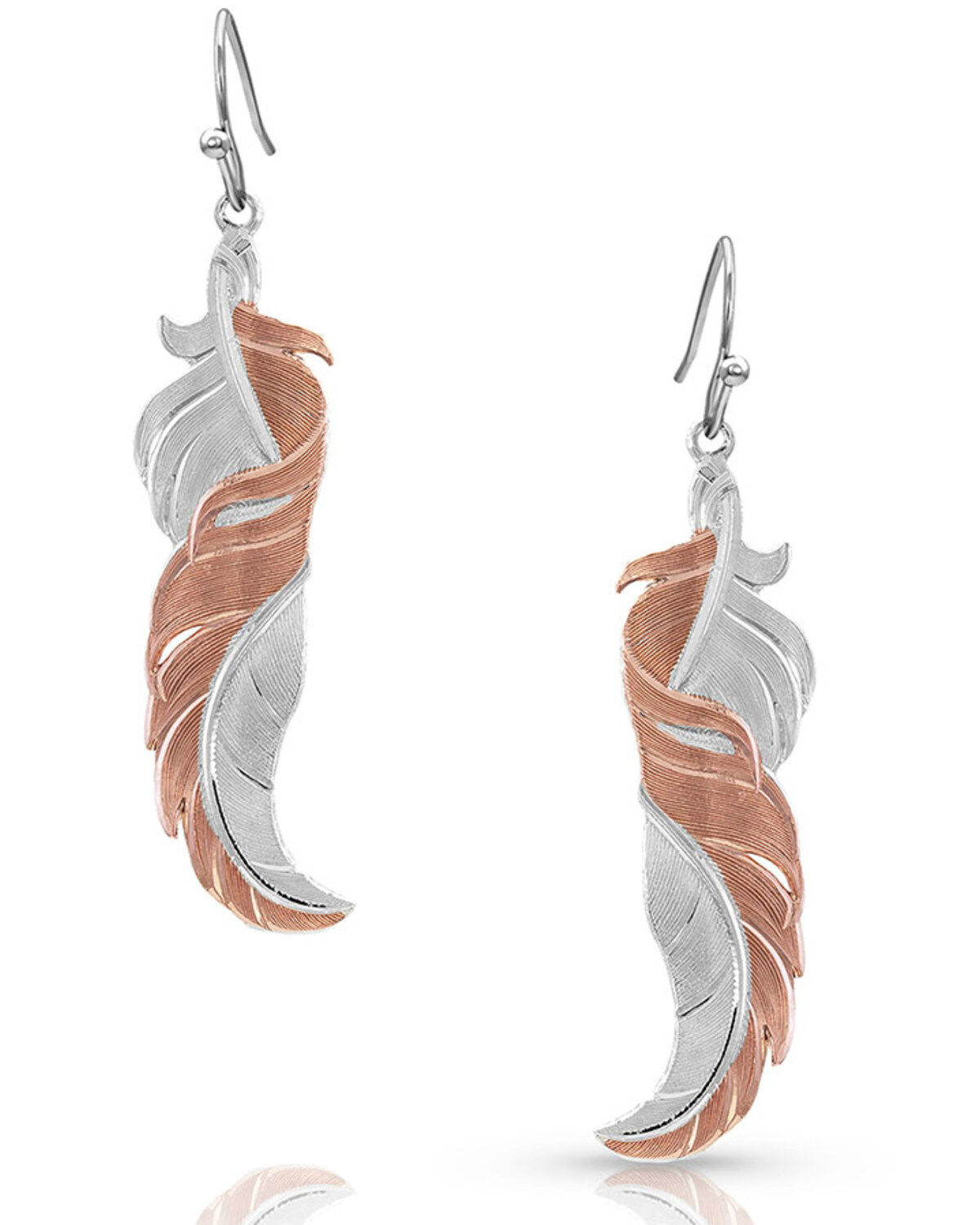Women's Montana Silversmiths Twisted Rose Feather Earrings