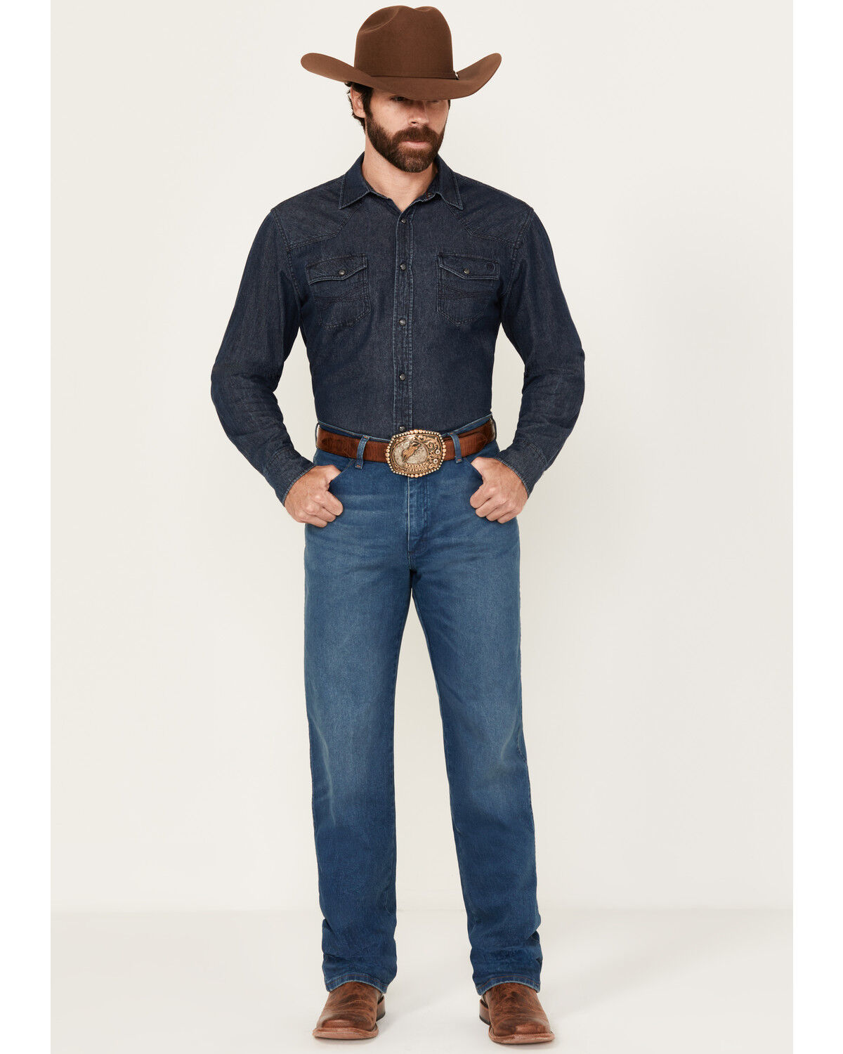 Men's Wrangler Vintage Collection Heritage Medium Wash Regular Fit Str