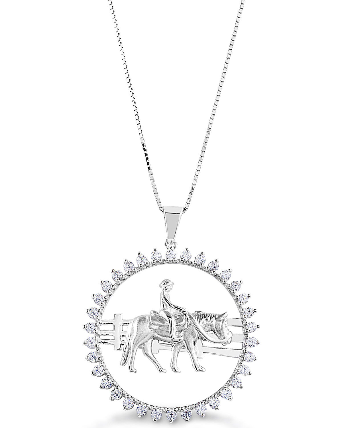 Women's Kelly Herd Stone Circle Ranch Horse Pendant Necklace