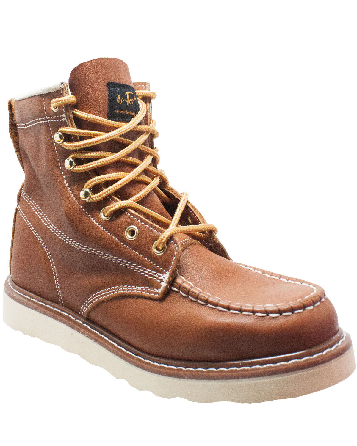 Men's Ad Tec Brown Lace-Up Moc Work Boots - Soft Toe