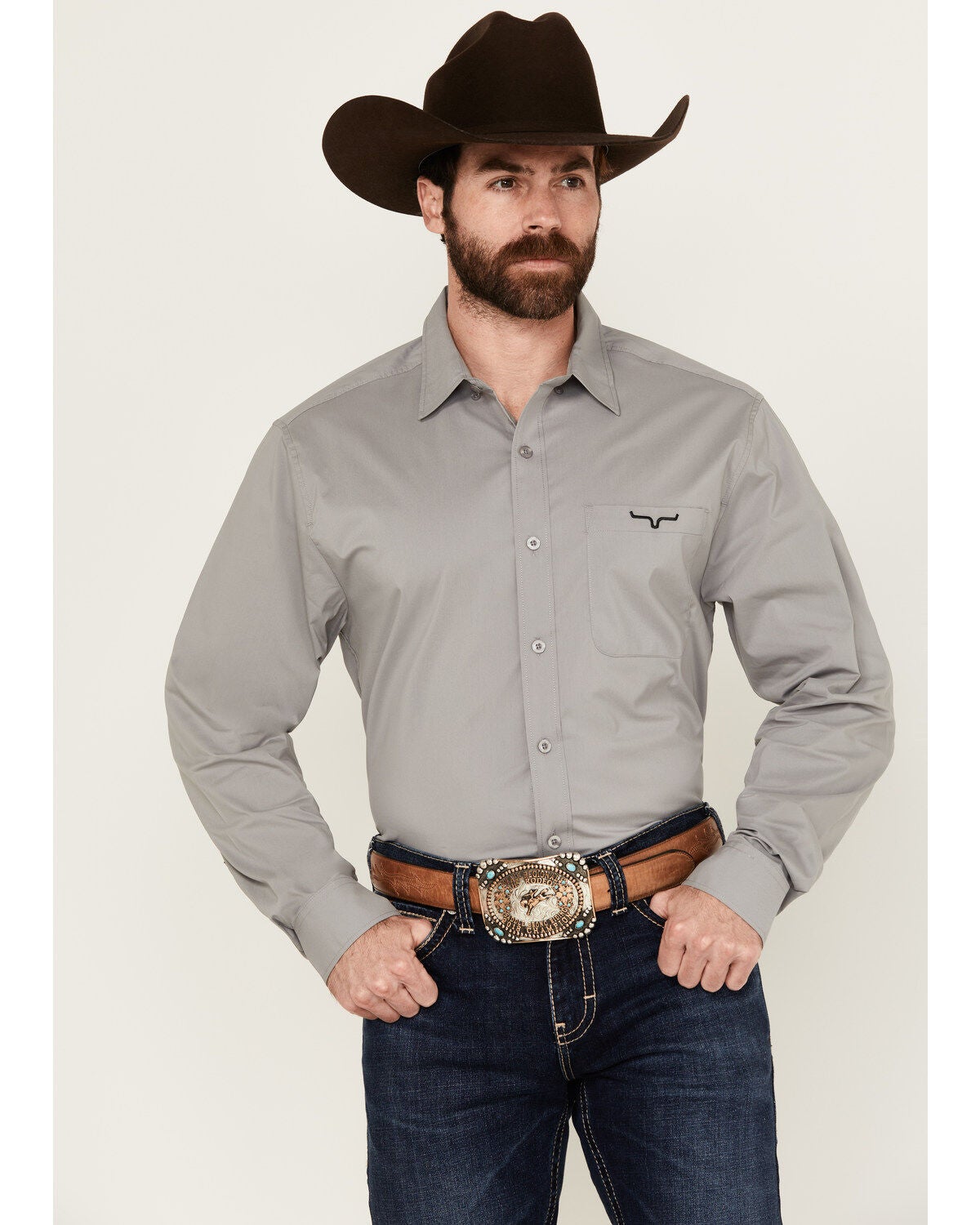 Men's Kimes Ranch Team Solid Long Sleeve Button-Down Performance Weste