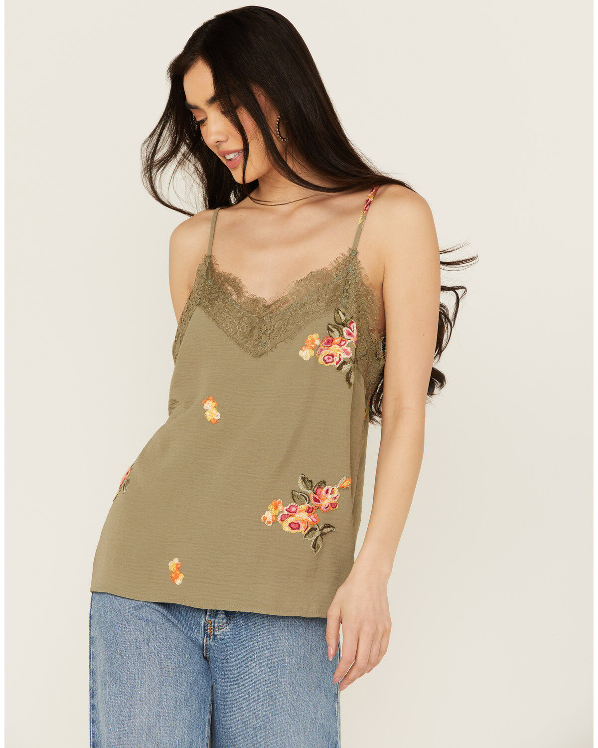 Women's Wild Moss Embroidered Cami