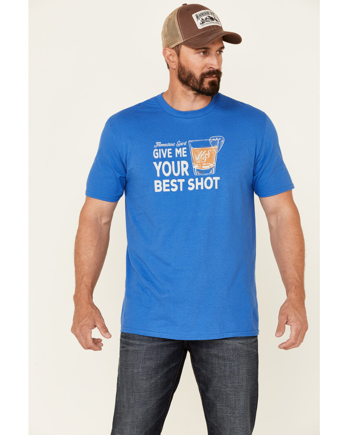 Men's Moonshine Spirit Best Shot Graphic Short Sleeve T-Shirt
