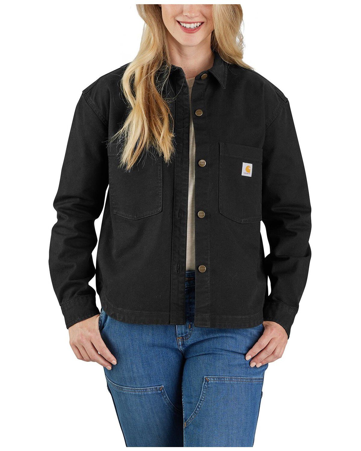 Women's Carhartt Rugged Flex Loose Fit Heavyweight Duck Long Sleeve B