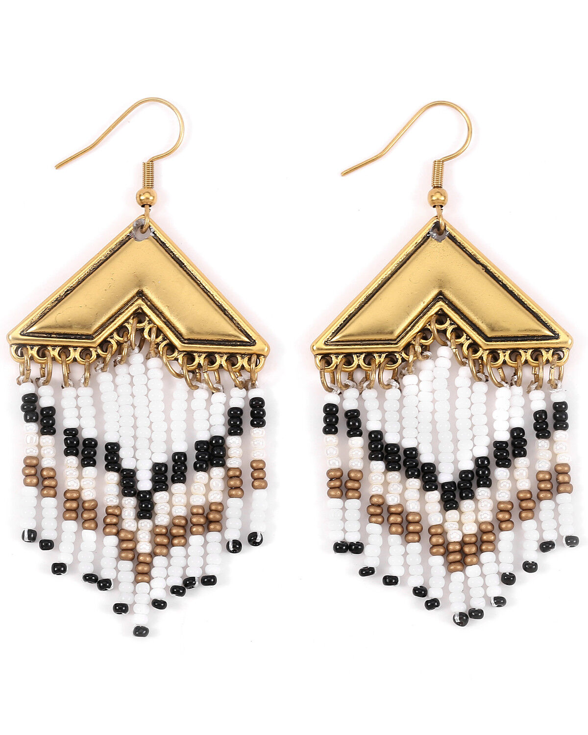 Women's Cowgirl Confetti Carrying The Stars Beaded Fringe Earrings