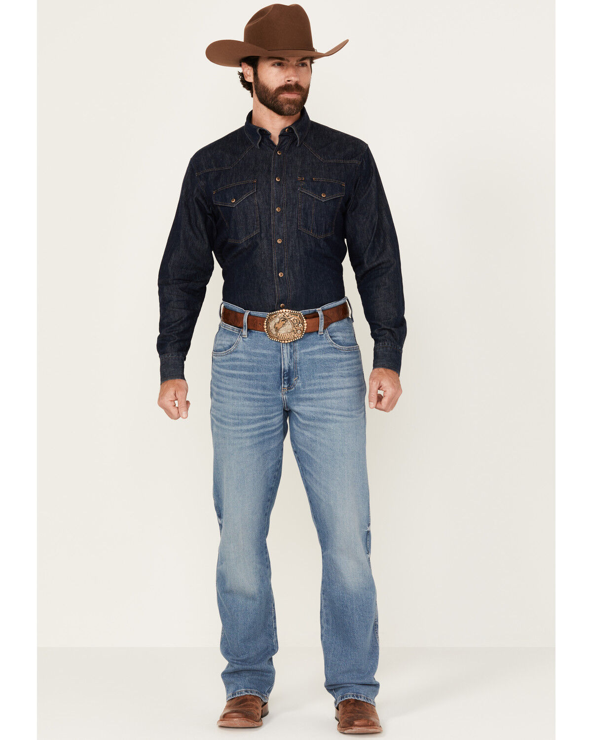 Men's Wrangler Retro Nolen Light Wash Slim Bootcut Stretch Denim Jeans
