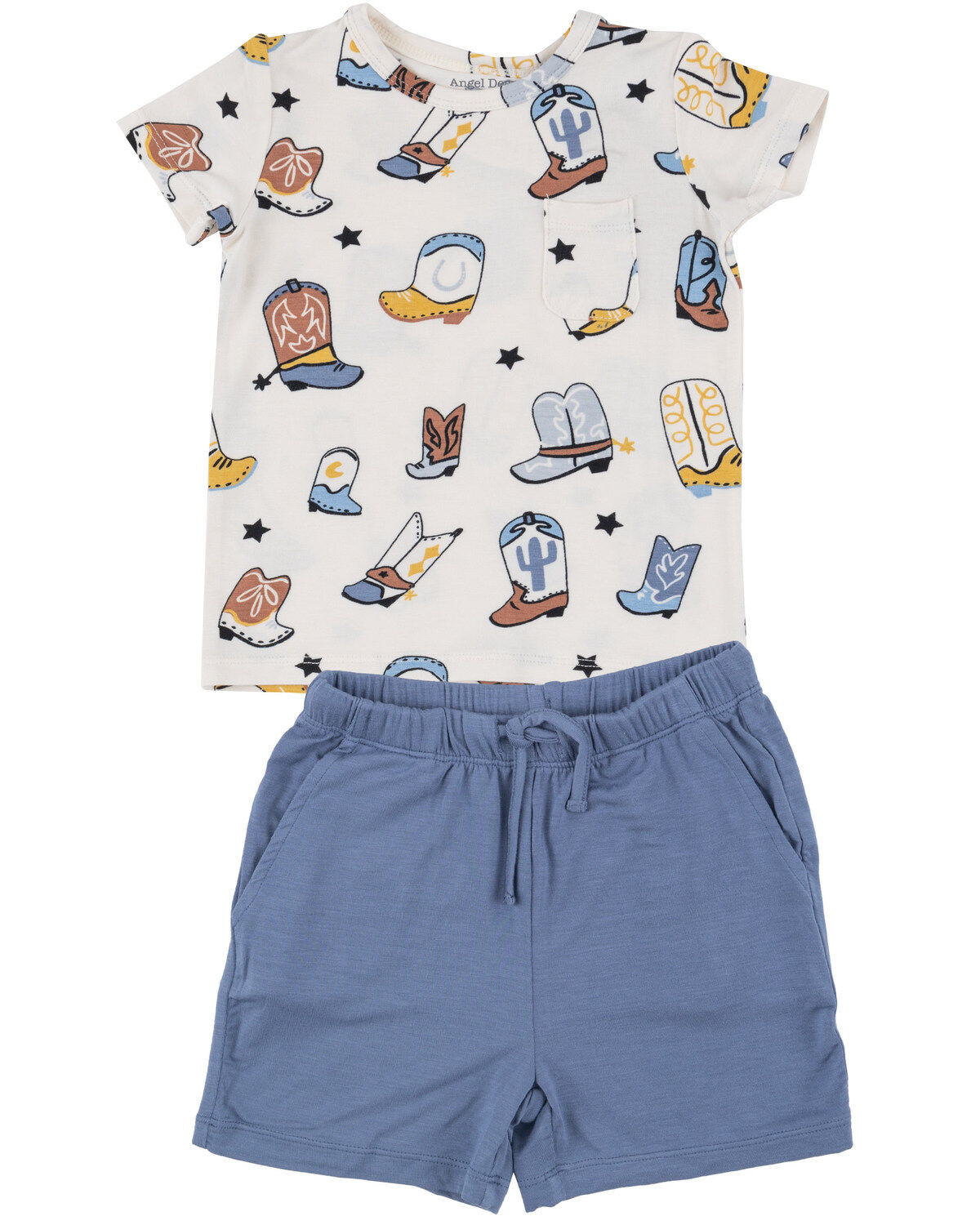 Boys' Angel Dear Infant Western Print Polo Short Set - 2 Piece