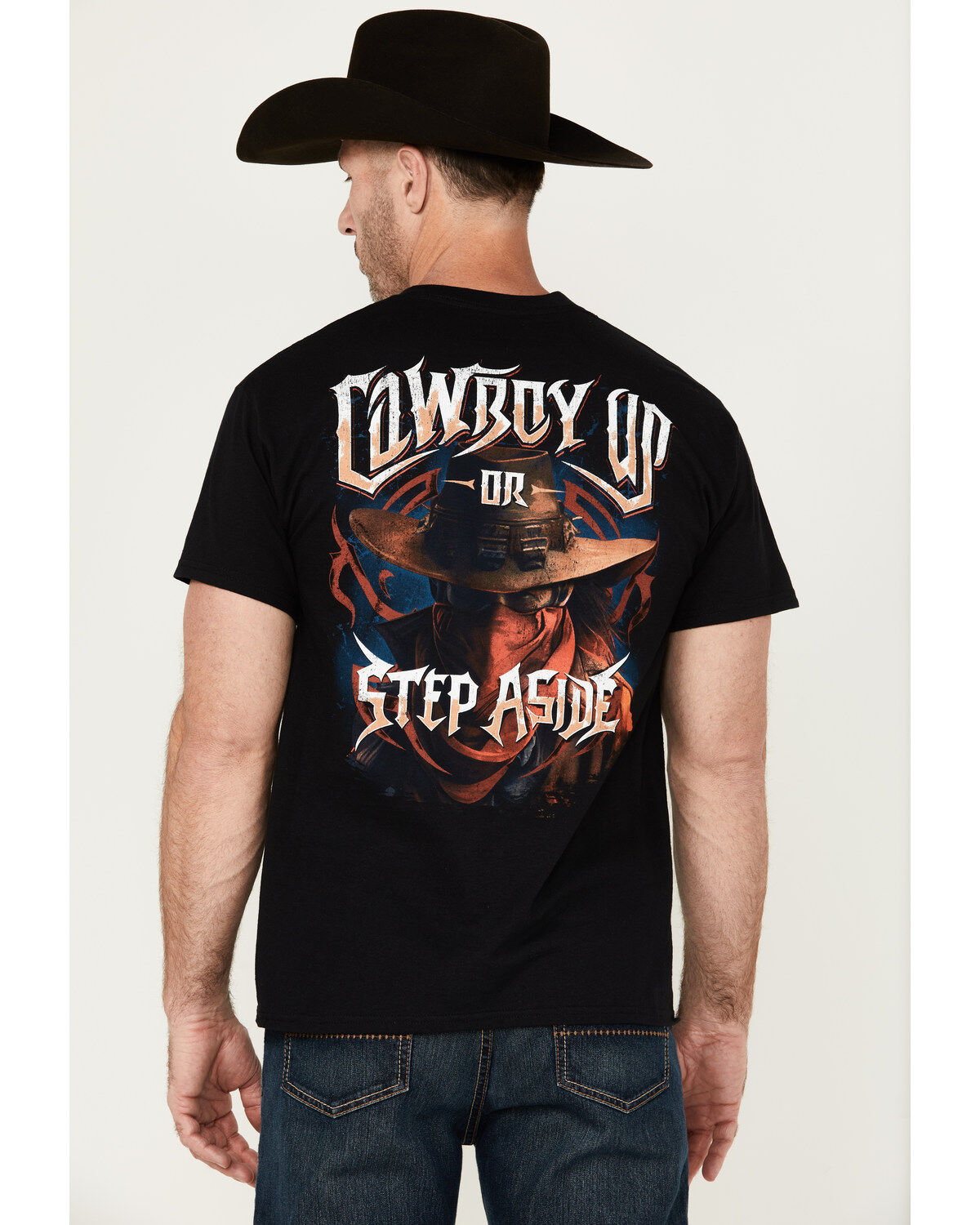 Men's Cowboy Up Step Aside Short Sleeve Graphic T-Shirt