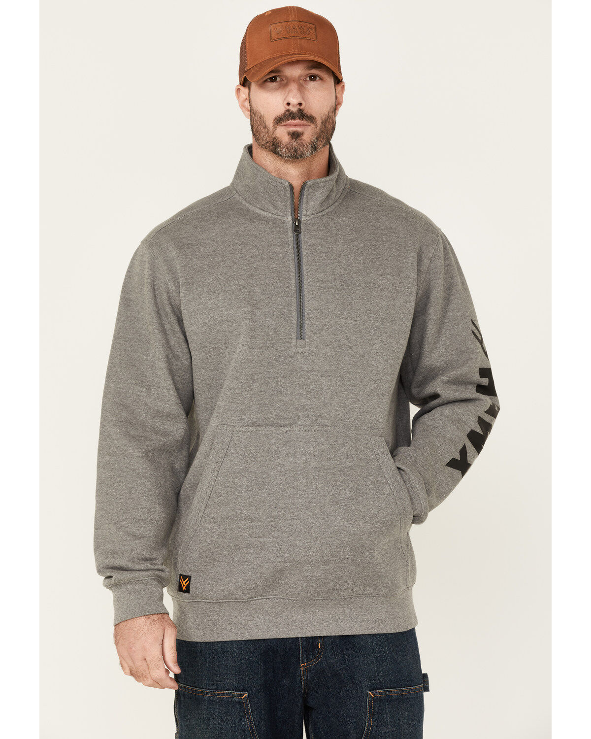 Men's Hawx Charcoal Primo 1/4 Zip Work Fleece Pullover
