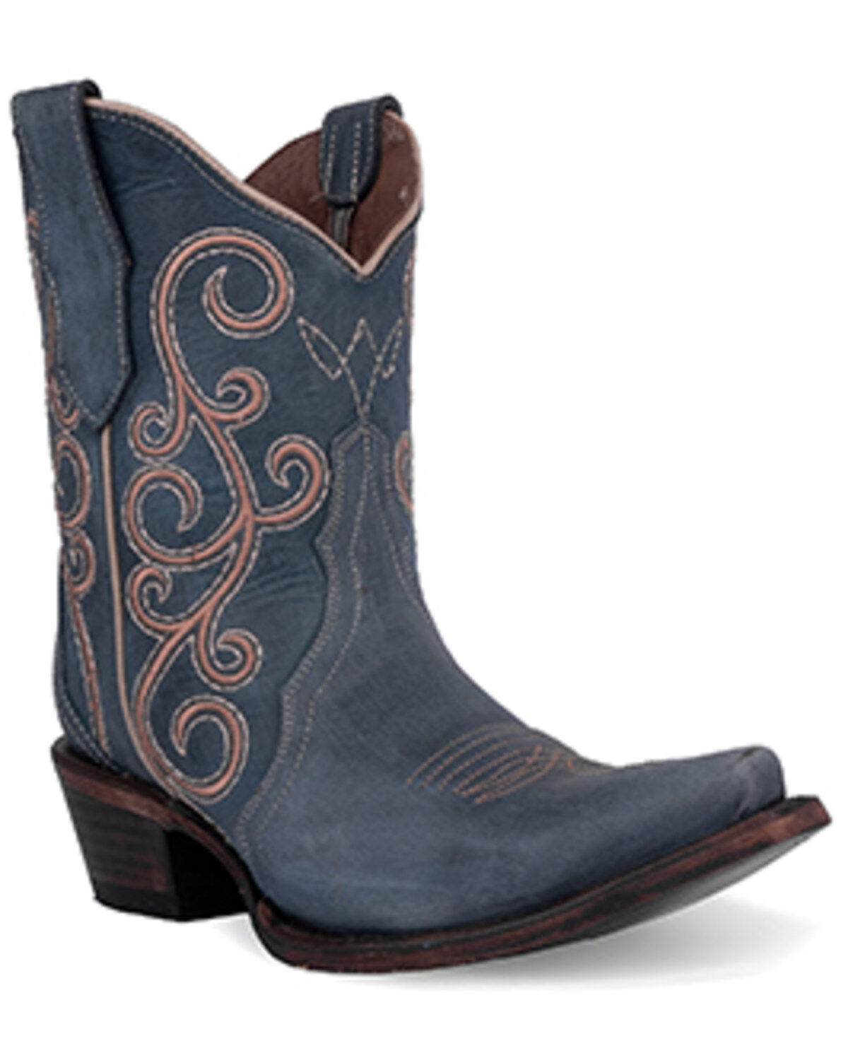 Women's Circle G Distressed Embroidered Triad Ankle Boots - Snip Toe
