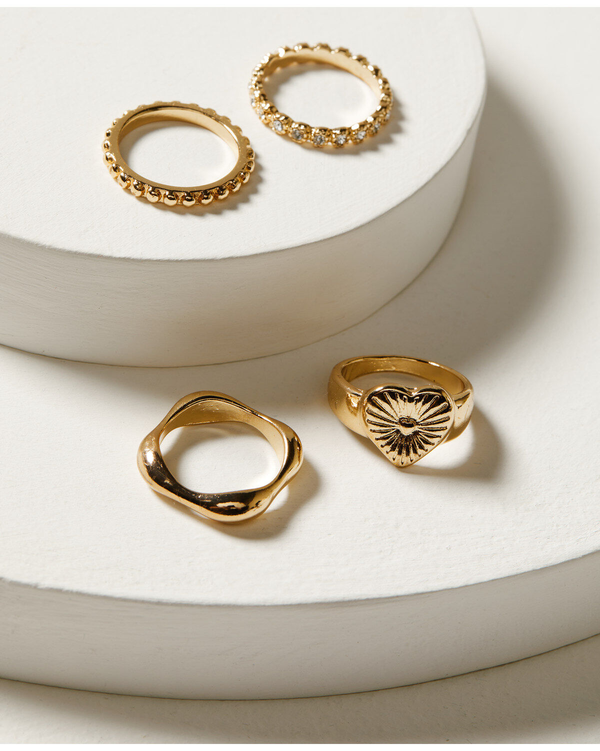 Women's Shyanne Gold Heart Ring Set - 4 Piece