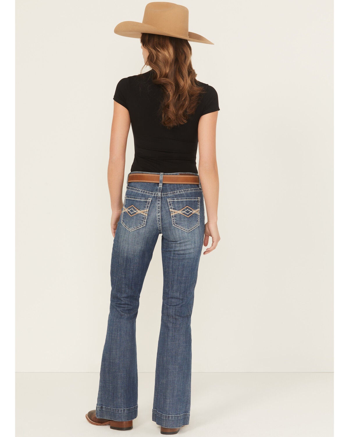 Women's Rock & Roll Denim Medium Wash Trouser Stretch Denim Jeans