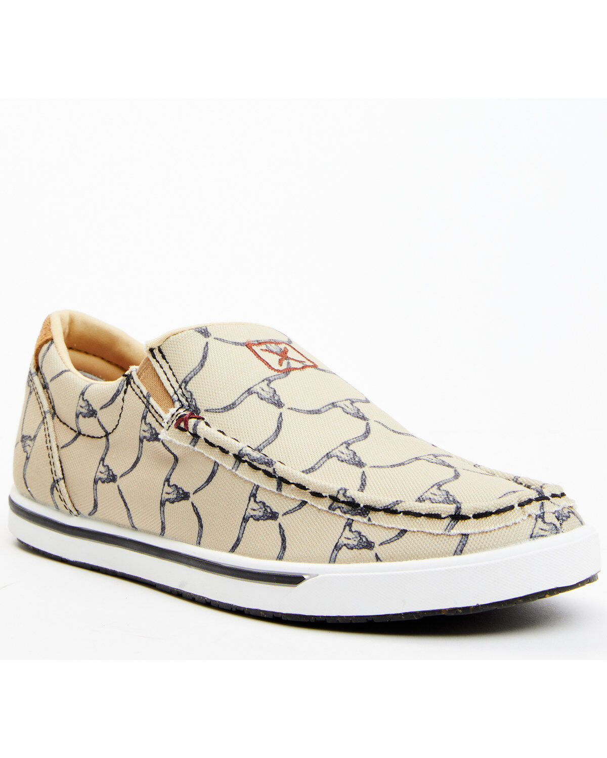 Women's Twisted X Steerhead Skull Print Slip-On Casual Shoe - Moc Toe