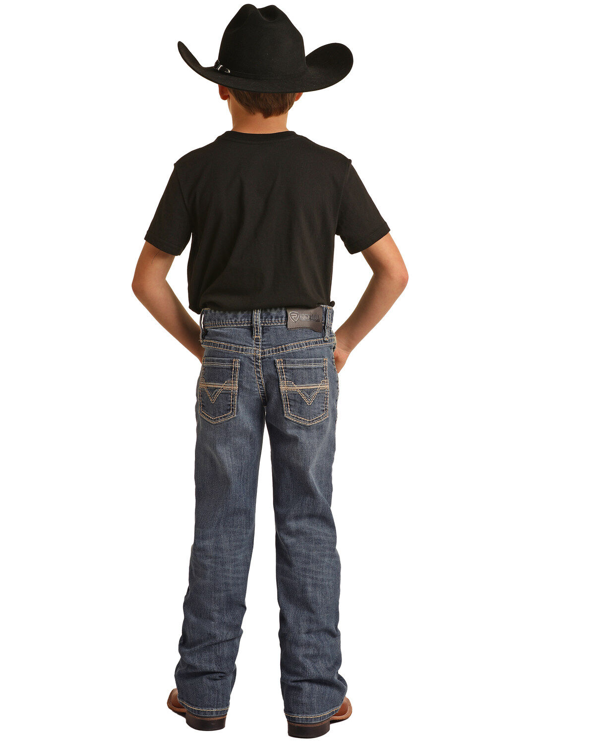 Boys' Rock & Roll Denim Medium Vintage Wash Stretch Bootcut Jeans