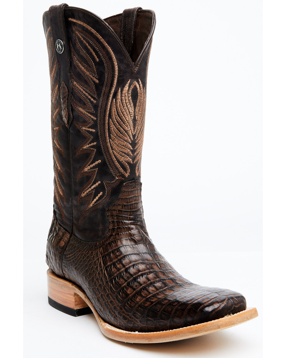 Men's Tanner Mark Shawnee Exotic Caiman Belly Western Boots - Broad Sq