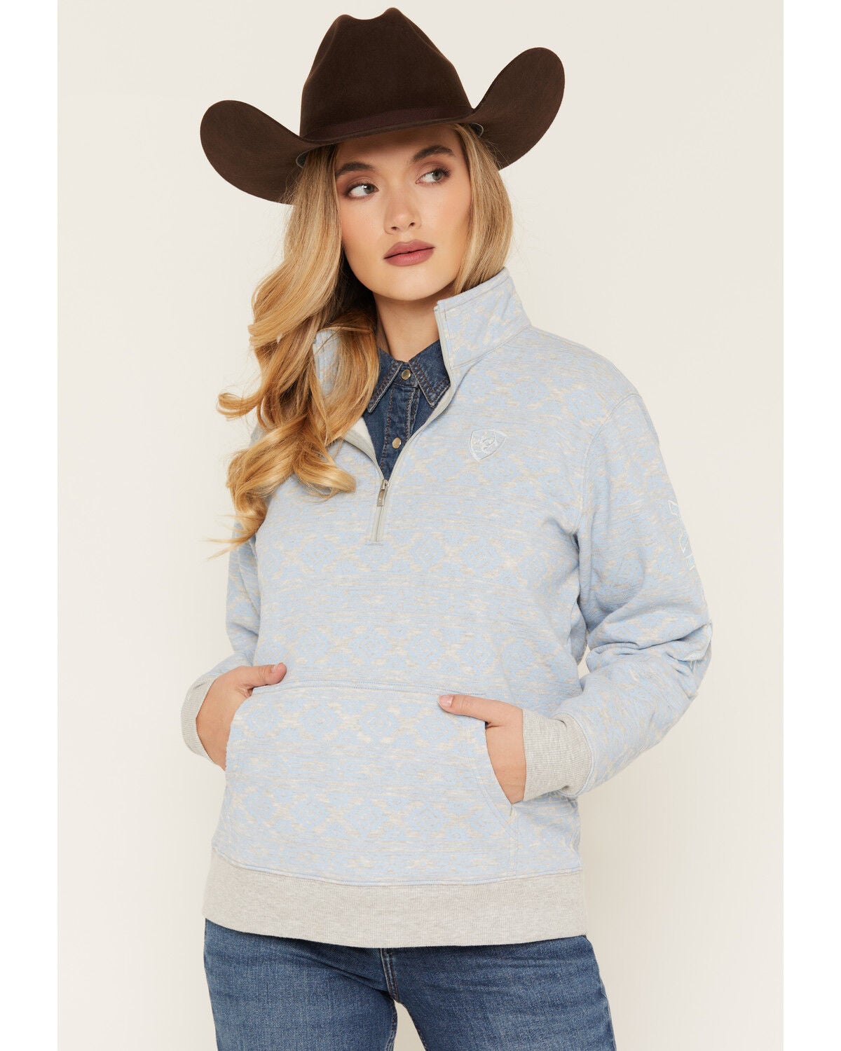 Women's Ariat Boot Barn Exclusive Southwestern Print 1/4 Zip Pullover