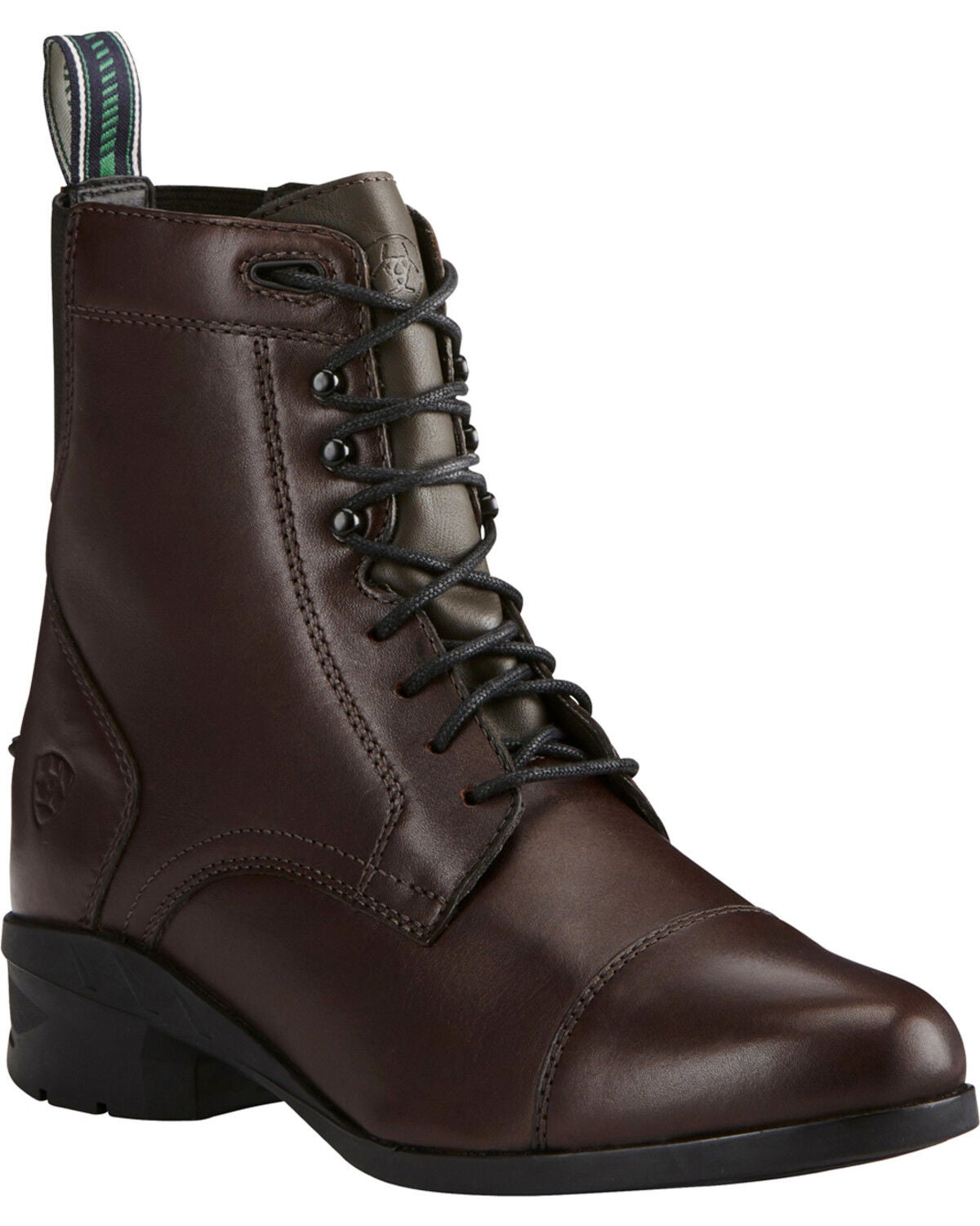 BasEQ Alexis Children's Lace-Up Equestrian Paddock Boots | Synthetic Leather, Spur Rest, Anti-Skid Sole