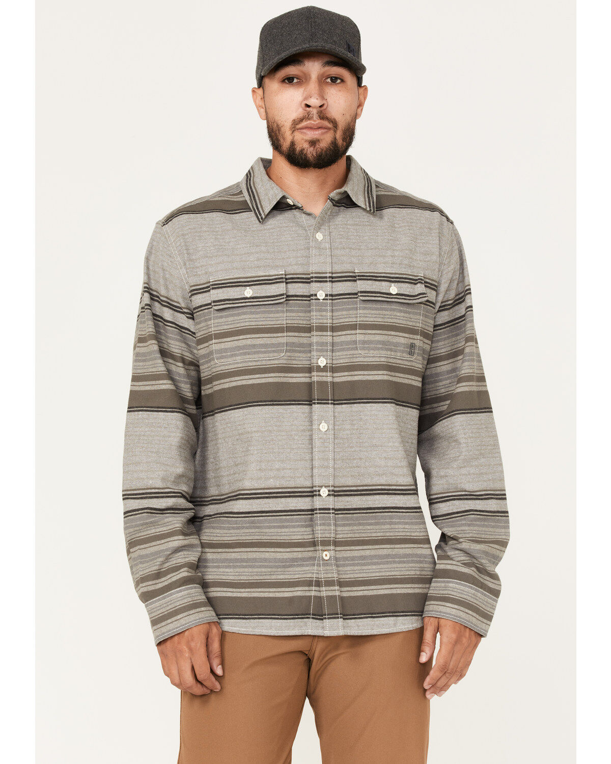Men's Brothers and Sons Fine Line Striped Print Long Sleeve Button Dow