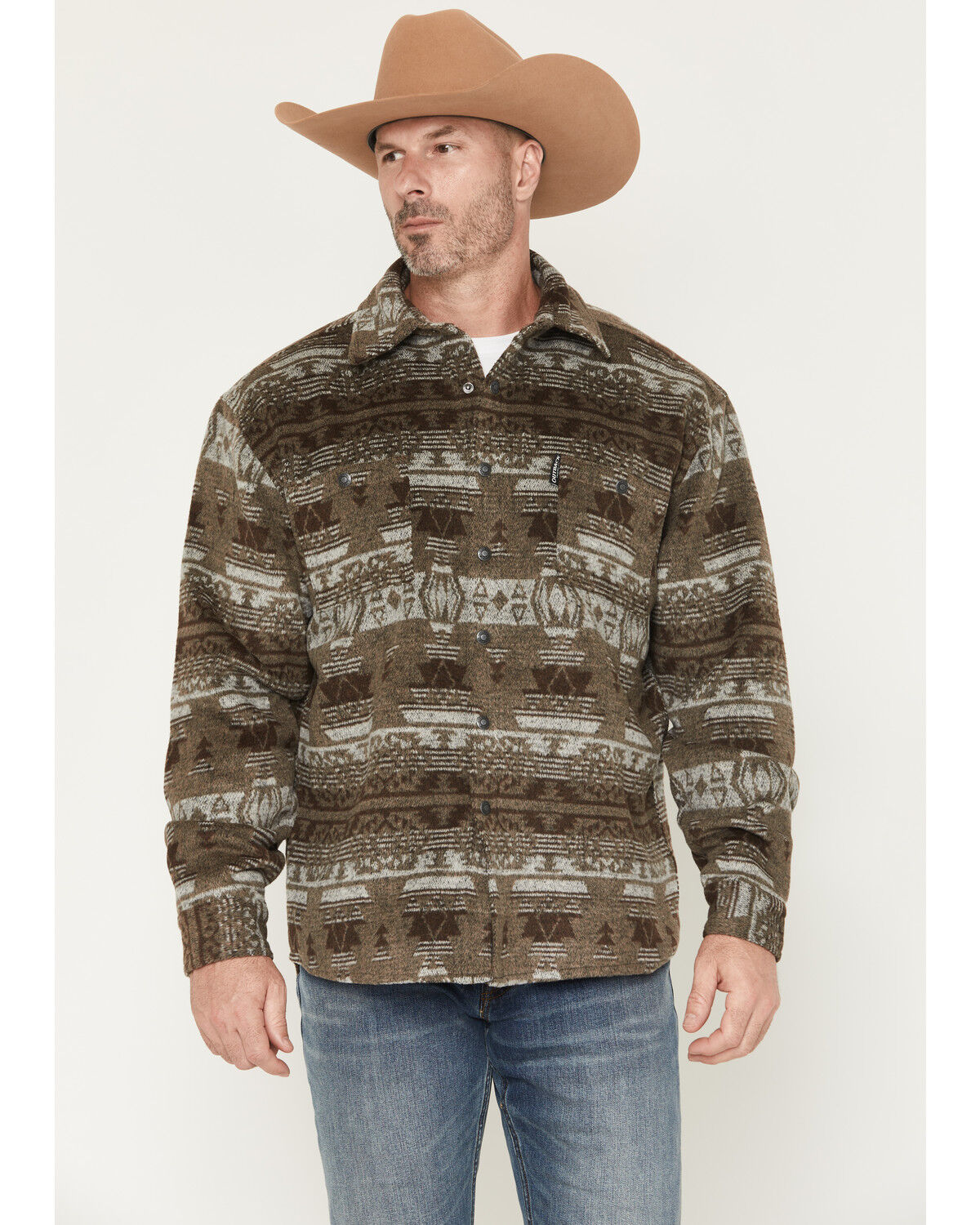 Men's Outback Trading Co Hudson Southwestern Print Snap Shirt Jacket
