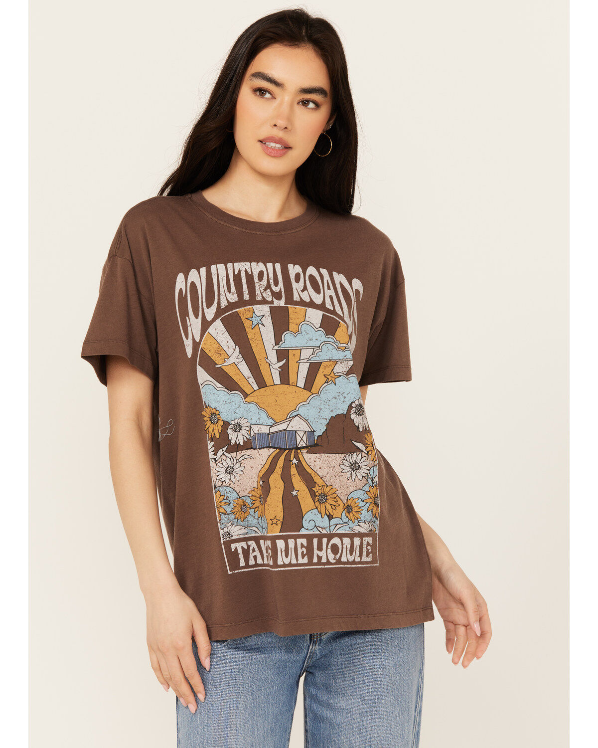 Women's Cleo + Wolf Country Roads Short Sleeve Graphic Tee