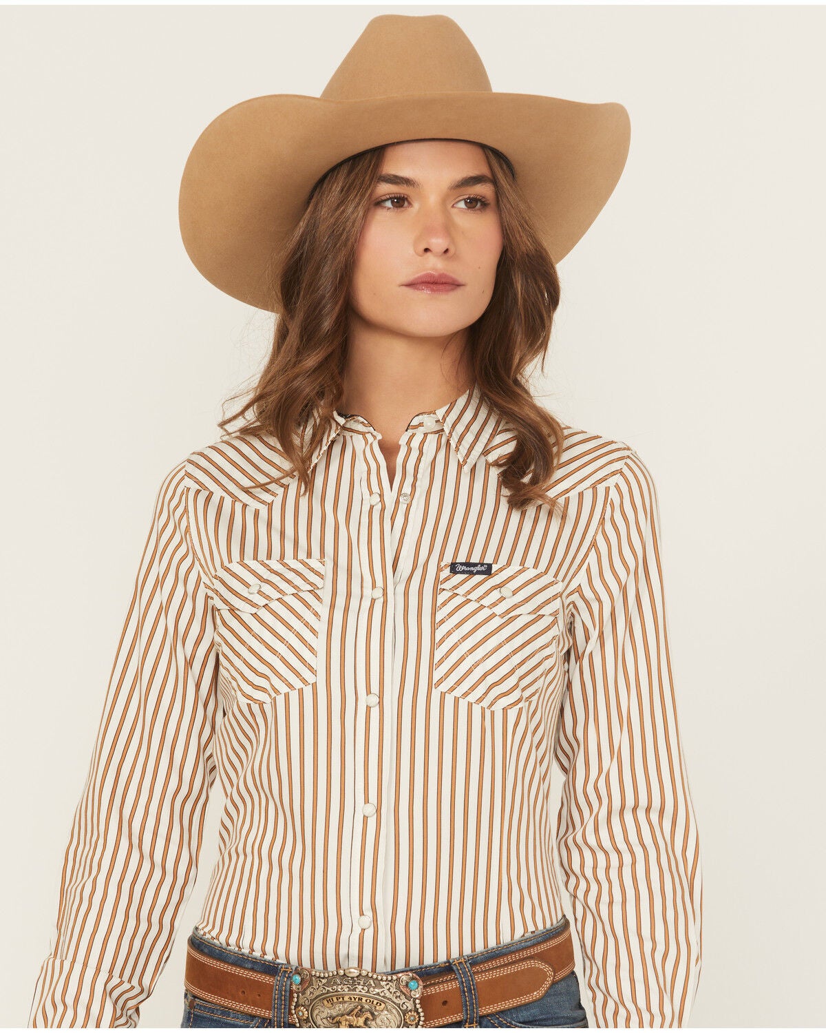 Women's Wrangler Retro Vertical Striped Long Sleeve Snap Western Shirt