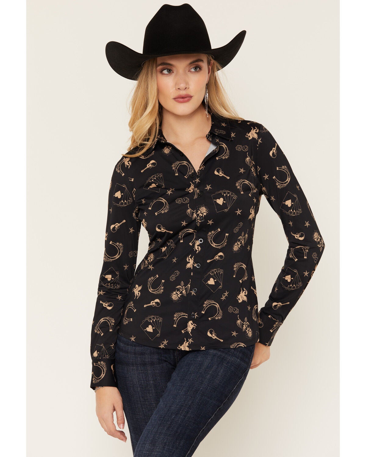 Women's Idyllwind Western Conversation Print Long Sleeve Pullover Stre