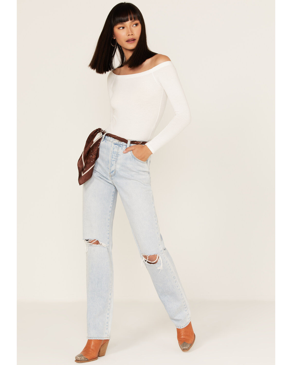 Women's Rolla's Light Wash High Rise Classic Straight Jeans