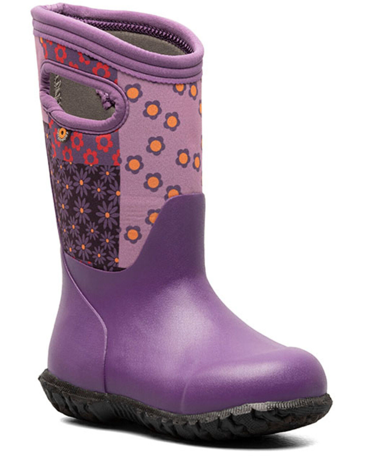 Girls' Bogs York Patchwork Floral Rain Boots - Round Toe
