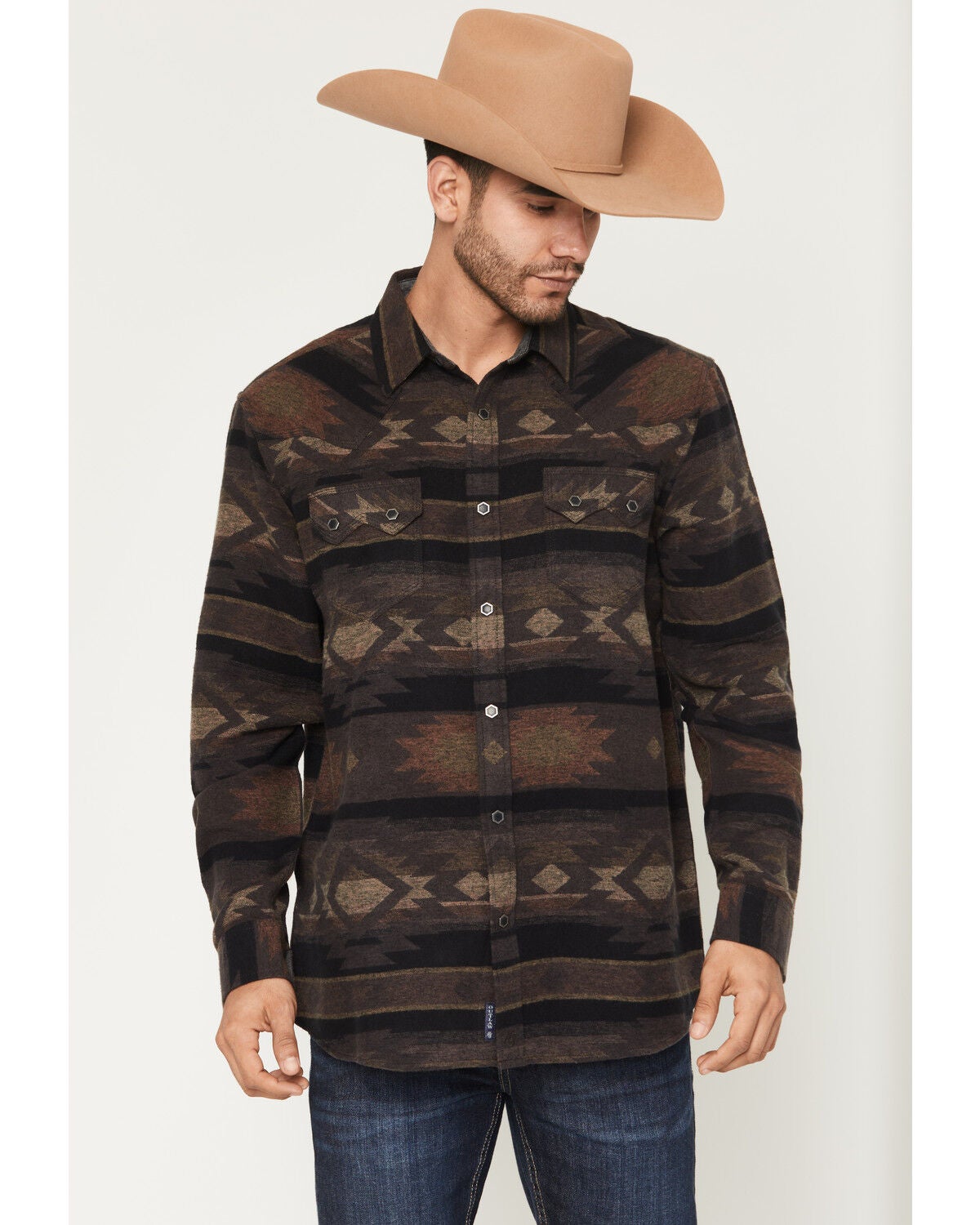 Men's Moonshine Spirit Denver Tonal Southwestern Print Long Sleeve Sn