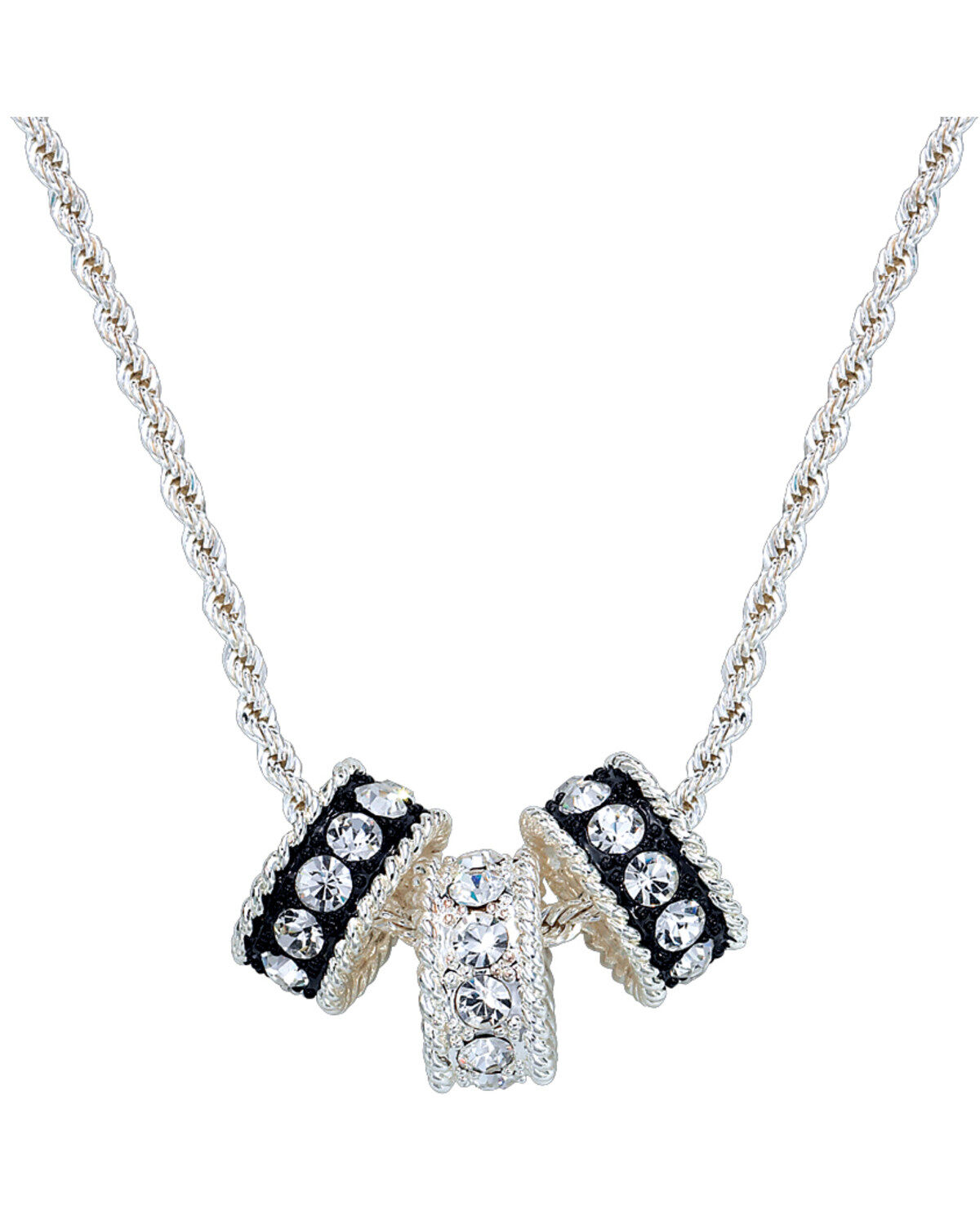 Women's Montana Silversmiths Crystal Shine Three Ring Necklace