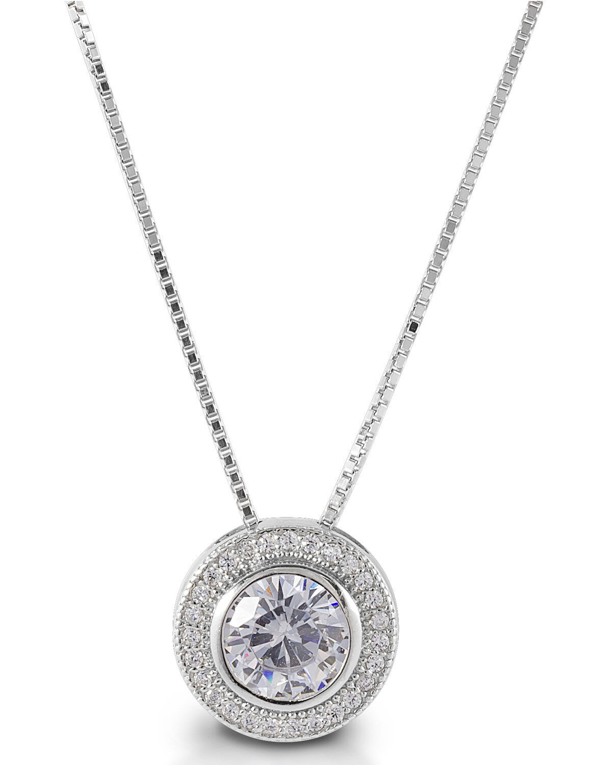 Women's Kelly Herd Round Bezel Set Pave Necklace