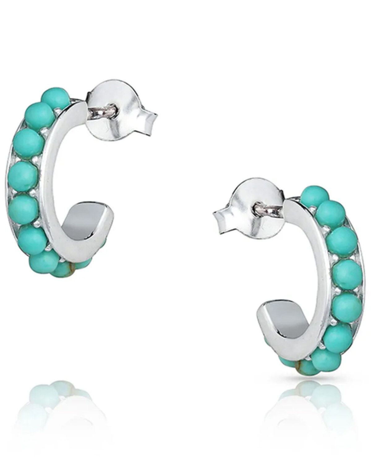 Women's Montana Silversmiths Studded In Turquoise Mini Hoop Earrings