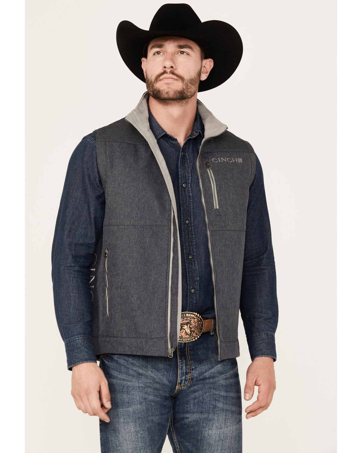 Men's Cinch Textured Bonded Concealed Carry Zip Vest