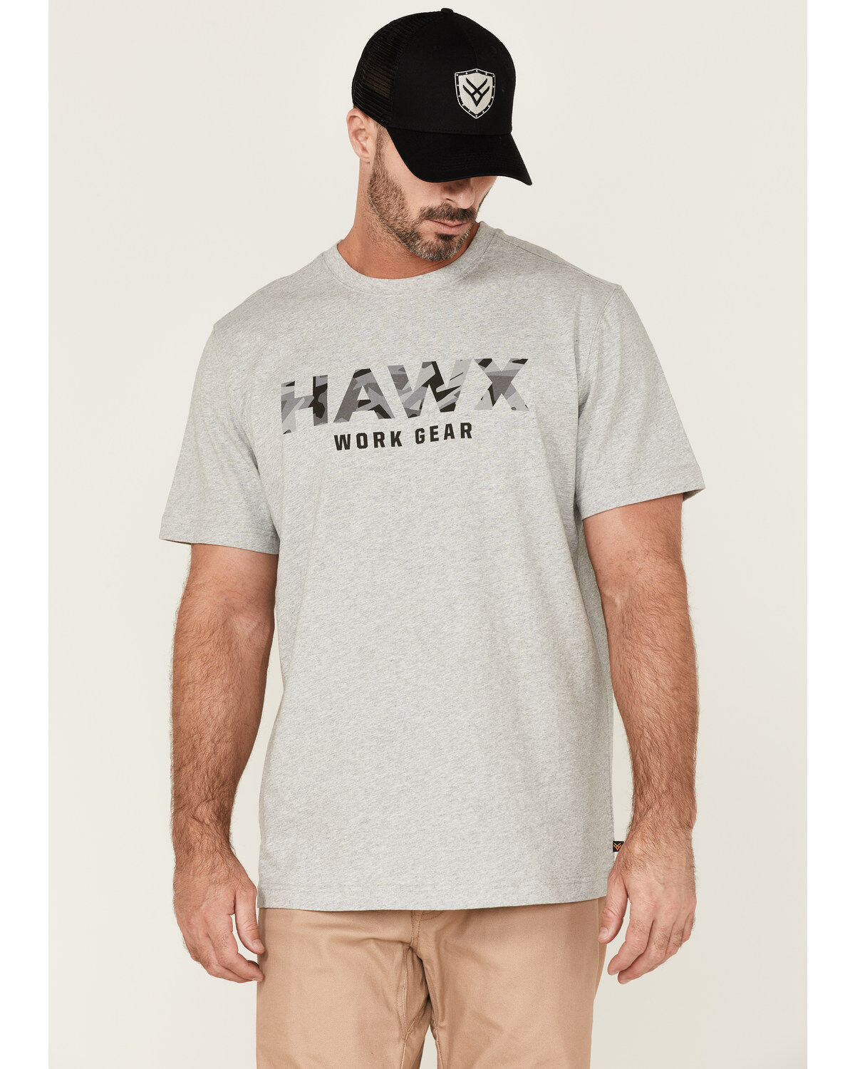Men's Hawx Camo Logo Graphic Work T-Shirt