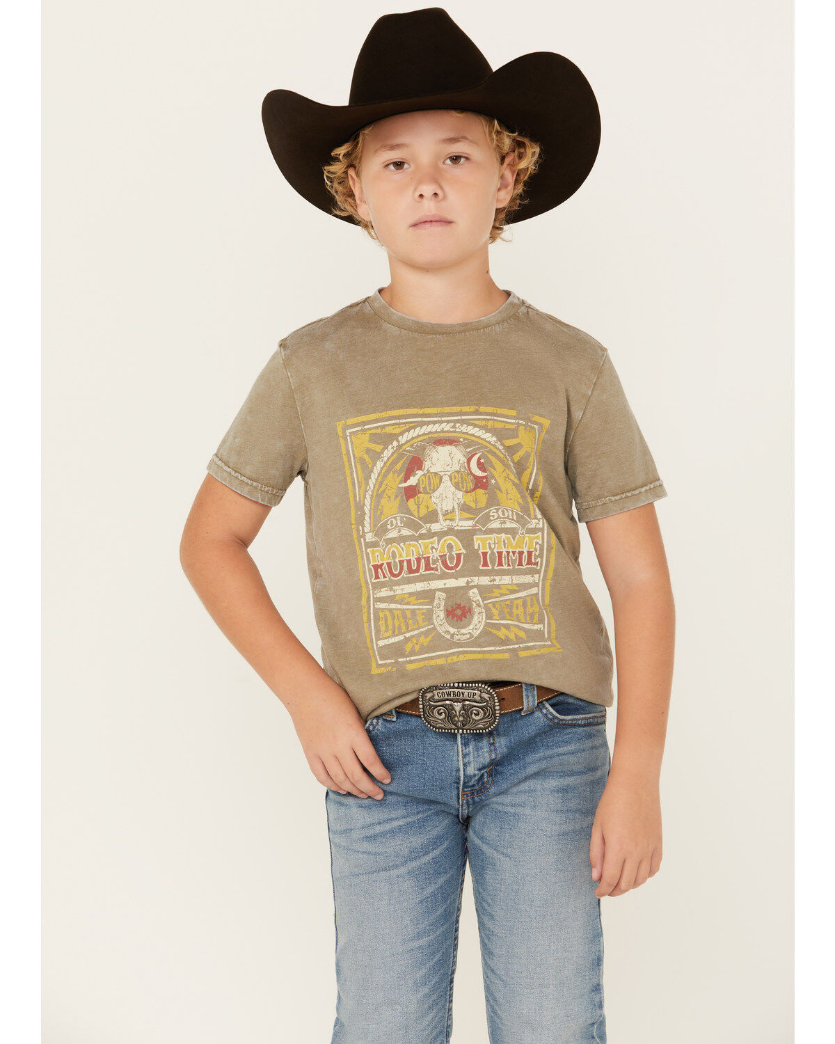 Boys' Dale Brisby Rock & Roll Denim Rodeo Time Short Sleeve Graphic T-