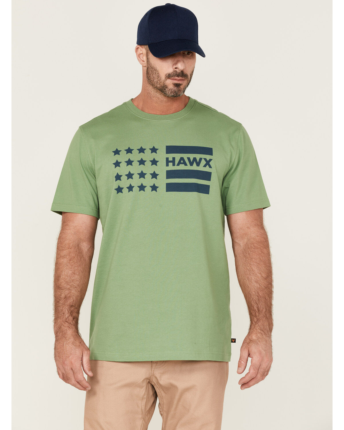 Men's Hawx Loden Logo Flag Graphic Work T-Shirt