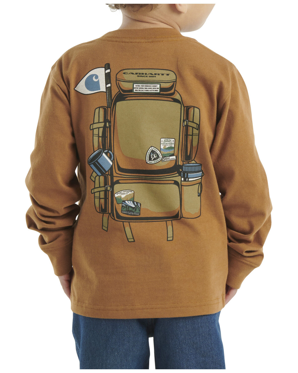 Boys' Carhartt Toddler Backpack Logo Long Sleeve Graphic Shirt