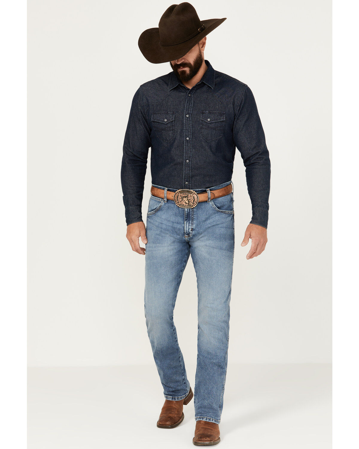Men's Wrangler Retro Beauford Light Wash Slim Bootcut Stretch Denim Je