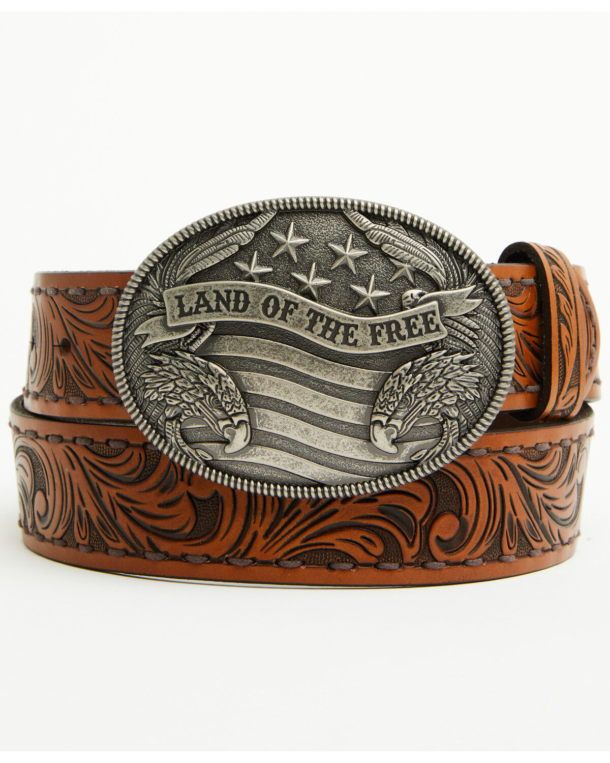 Men's Cody James Land of the Free Tooled Buckle Belt