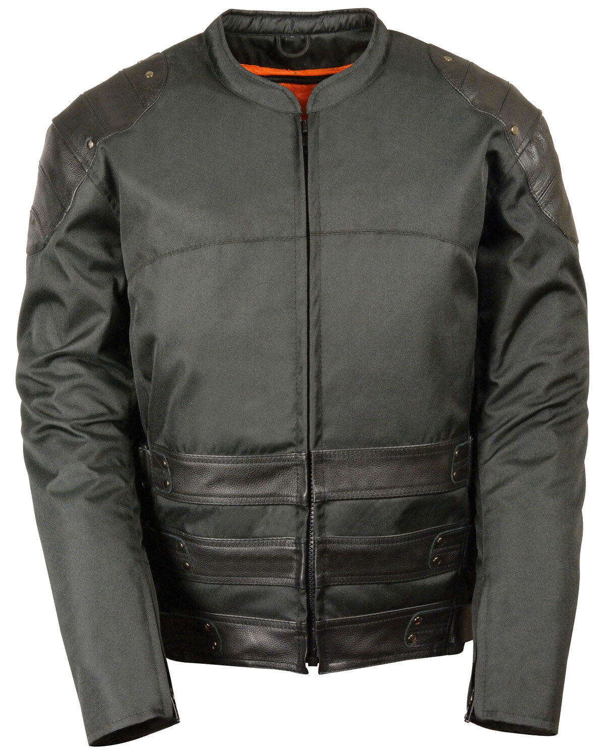 Men's Milwaukee Leather Assault Style Leather/Textile Racer Jacket - B